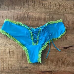 Victoria’s Secret Sexy Little Things Vintage Ruffle Lace Up Back Underwear Small